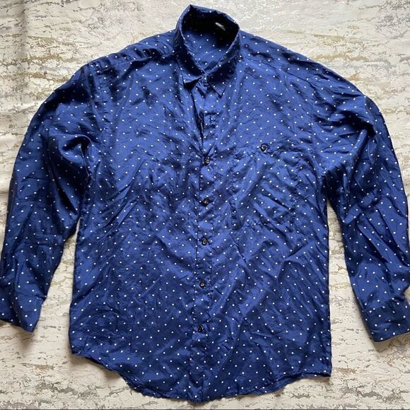 Santana Vintage 100% silk button down - Picture 3 of 11